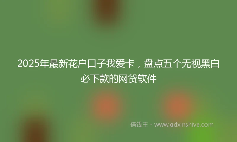 2025年最新花户口子我爱卡，盘点五个无视黑白必下款的网贷软件