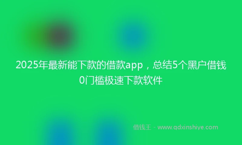 2025年最新能下款的借款app，总结5个黑户借钱0门槛极速下款软件