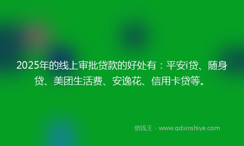 2025年的线上审批贷款的好处有：平安i贷、随身贷、美团生活费、安逸花、信用卡贷等。