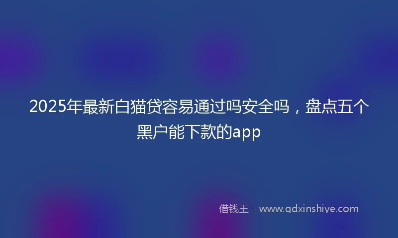 2025年最新白猫贷容易通过吗安全吗，盘点五个黑户能下款的app