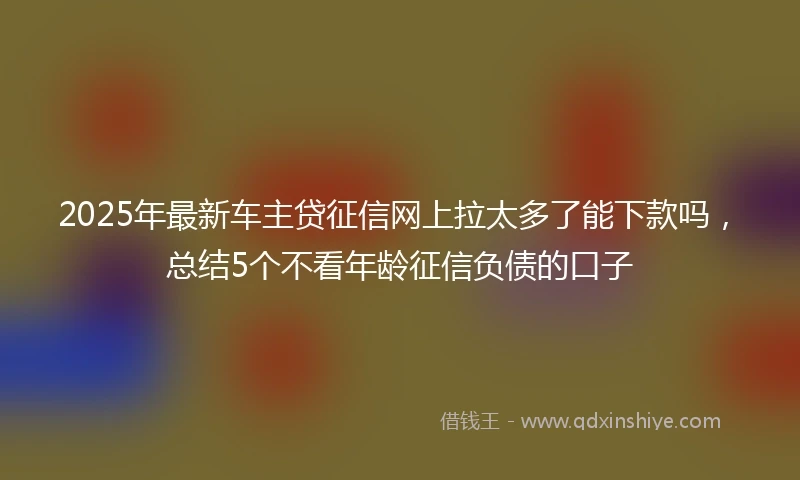 2025年最新车主贷征信网上拉太多了能下款吗,总结5个不看年龄征信负债的口子