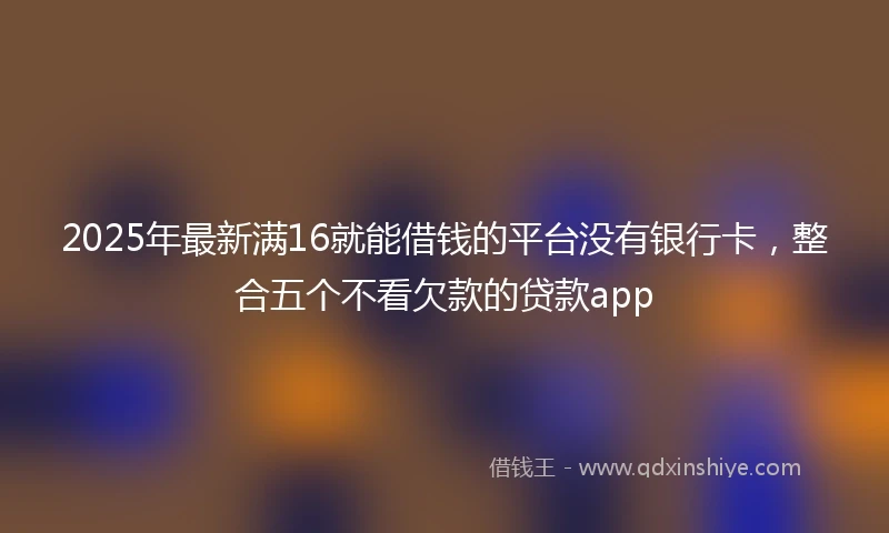 2025年最新满16就能借钱的平台没有银行卡，整合五个不看欠款的贷款app