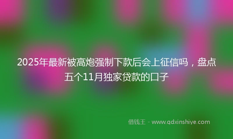 2025年最新被高炮强制下款后会上征信吗，盘点五个11月独家贷款的口子