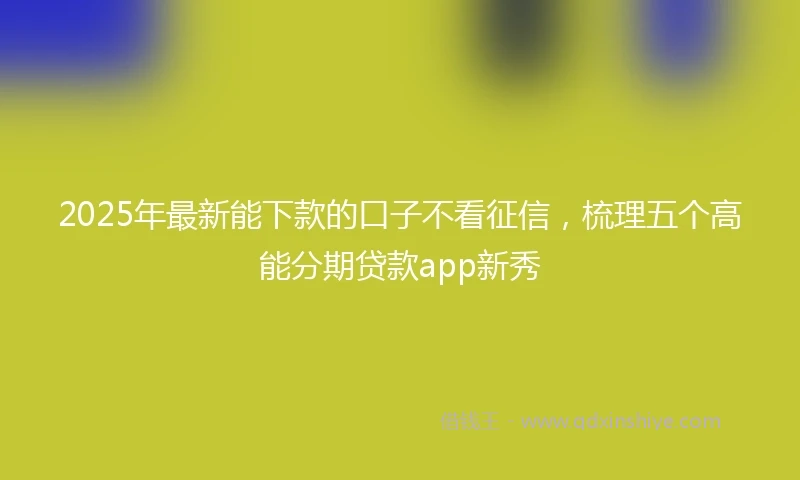 2025年最新能下款的口子不看征信，梳理五个高能分期贷款app新秀