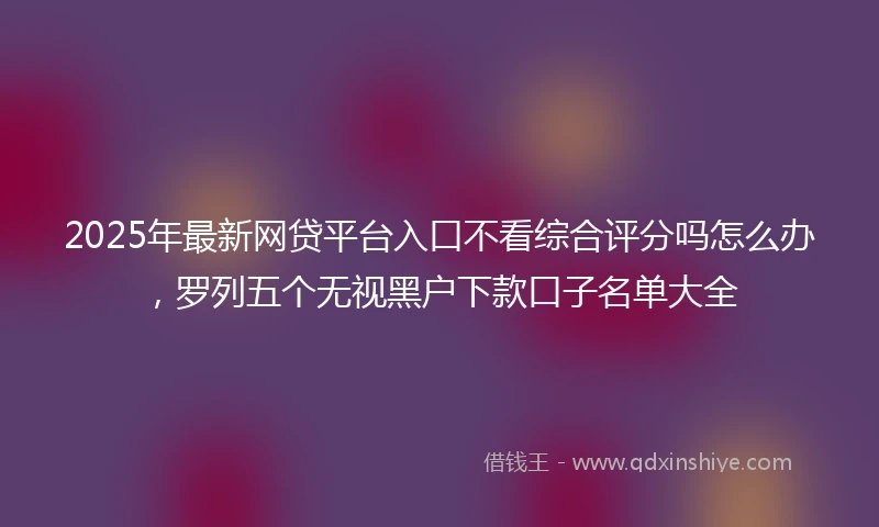 2025年最新网贷平台入口不看综合评分吗怎么办，罗列五个无视黑户下款口子名单大全