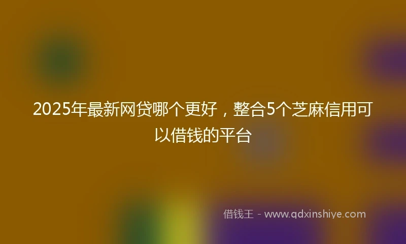 2025年最新网贷哪个更好，整合5个芝麻信用可以借钱的平台