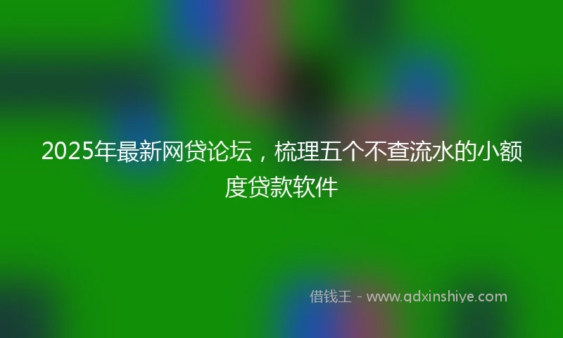 2025年最新网贷论坛，梳理五个不查流水的小额度贷款软件