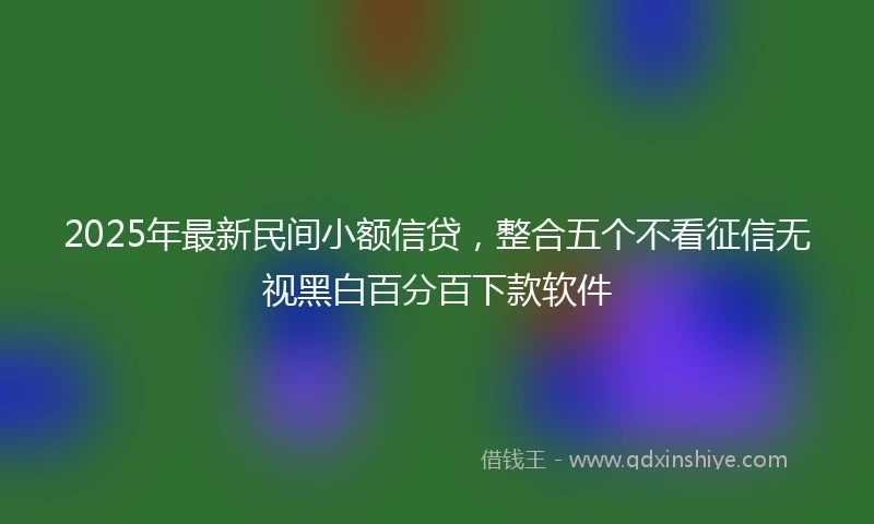 2025年最新民间小额信贷，整合五个不看征信无视黑白百分百下款软件