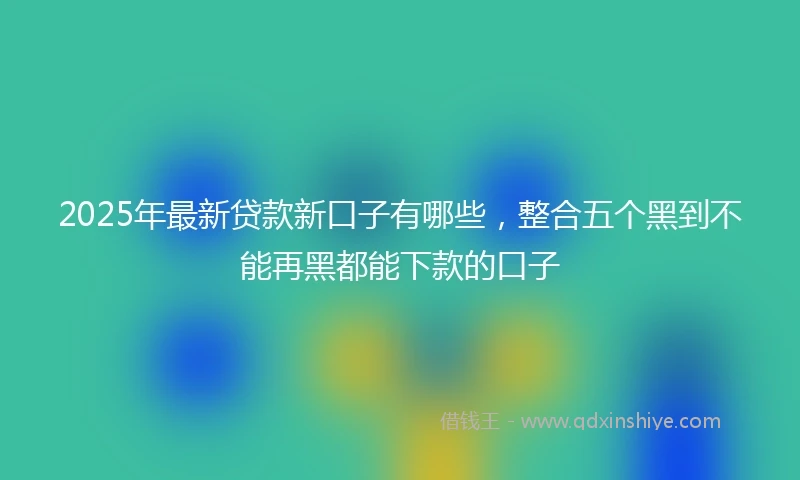 2025年最新贷款新口子有哪些，整合五个黑到不能再黑都能下款的口子