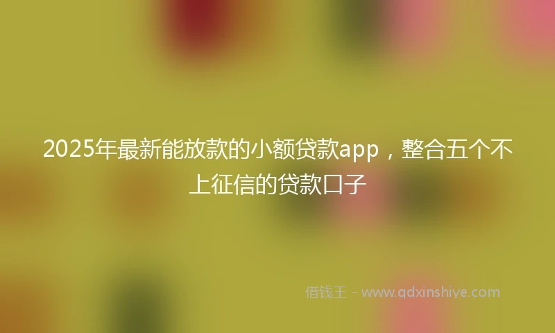 2025年最新能放款的小额贷款app，整合五个不上征信的贷款口子