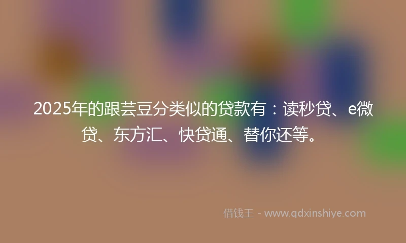 2025年的跟芸豆分类似的贷款有：读秒贷、e微贷、东方汇、快贷通、替你还等。