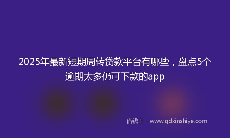 2025年最新短期周转贷款平台有哪些，盘点5个逾期太多仍可下款的app