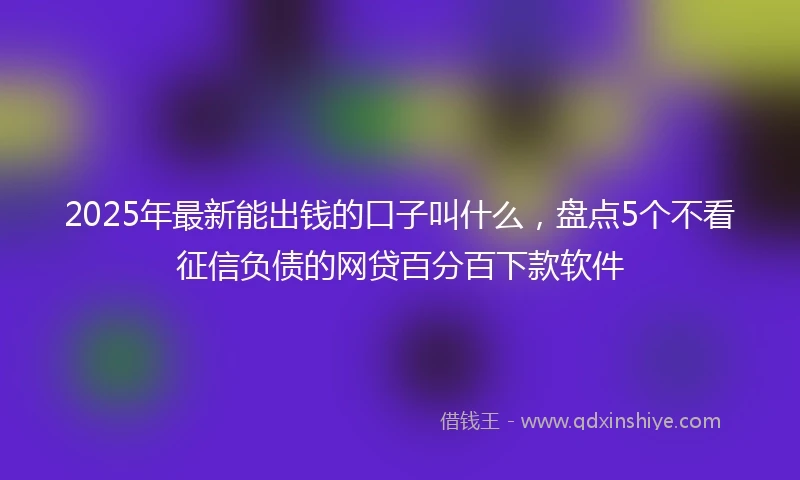 2025年最新能出钱的口子叫什么,盘点5个不看征信负债的网贷百分百下款软件
