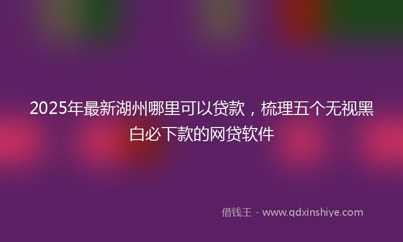 2025年最新湖州哪里可以贷款，梳理五个无视黑白必下款的网贷软件