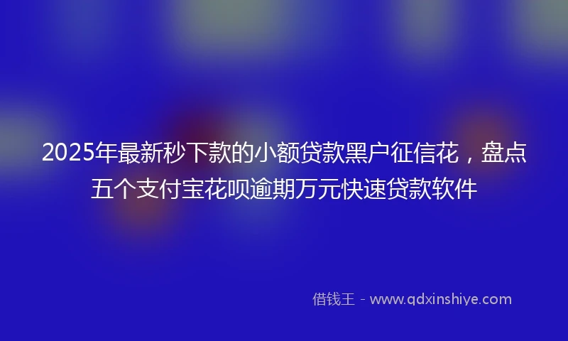 2025年最新秒下款的小额贷款黑户征信花，盘点五个支付宝花呗逾期万元快速贷款软件
