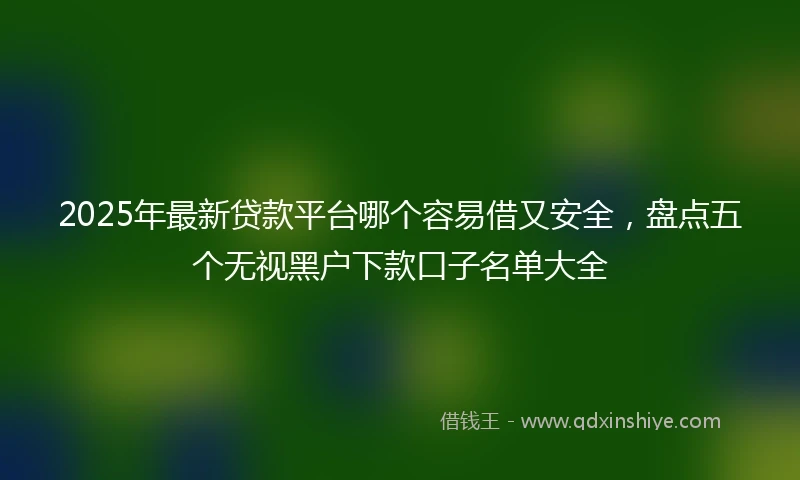2025年最新贷款平台哪个容易借又安全，盘点五个无视黑户下款口子名单大全