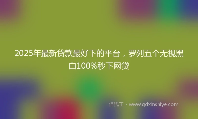 2025年最新贷款最好下的平台，罗列五个无视黑白100%秒下网贷