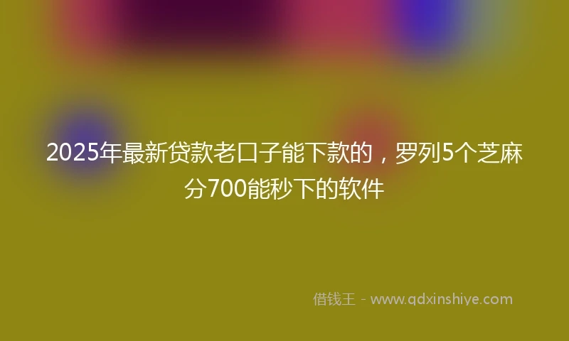 2025年最新贷款老口子能下款的，罗列5个芝麻分700能秒下的软件