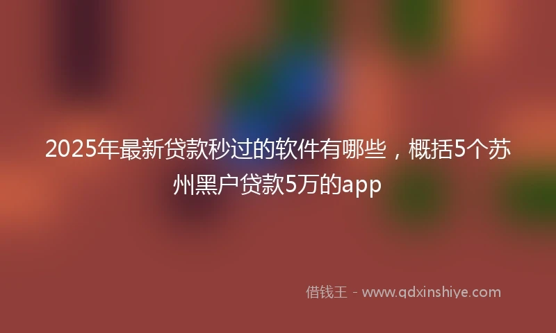 2025年最新贷款秒过的软件有哪些，概括5个苏州黑户贷款5万的app