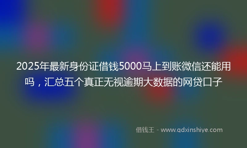 2025年最新身份证借钱5000马上到账微信还能用吗,汇总五个真正无视逾期大数据的网贷口子