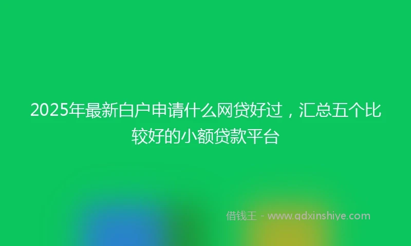 2025年最新白户申请什么网贷好过，汇总五个比较好的小额贷款平台