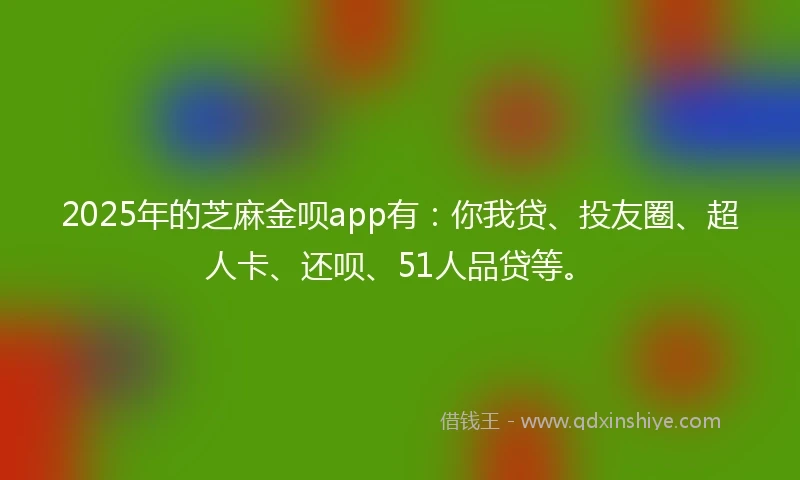 2025年的芝麻金呗app有：你我贷、投友圈、超人卡、还呗、51人品贷等。