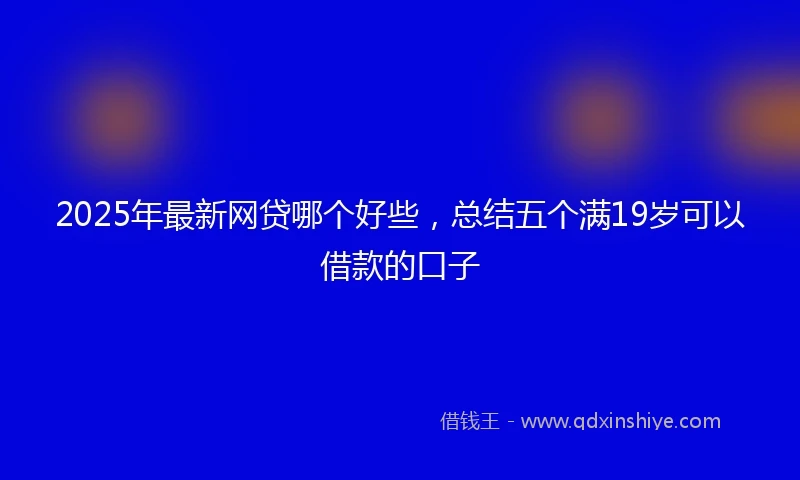 2025年最新网贷哪个好些,总结五个满19岁可以借款的口子
