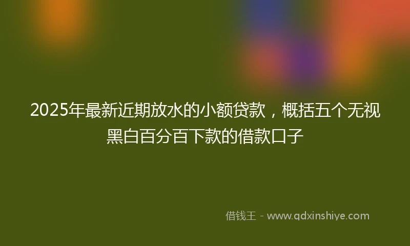 2025年最新近期放水的小额贷款，概括五个无视黑白百分百下款的借款口子