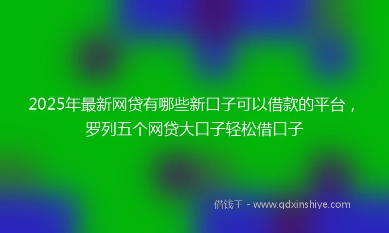2025年最新网贷有哪些新口子可以借款的平台，罗列五个网贷大口子轻松借口子
