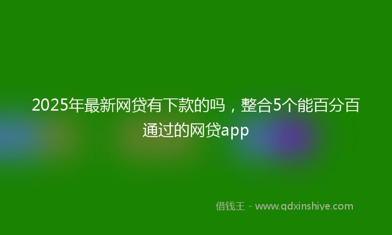 2025年最新网贷有下款的吗，整合5个能百分百通过的网贷app
