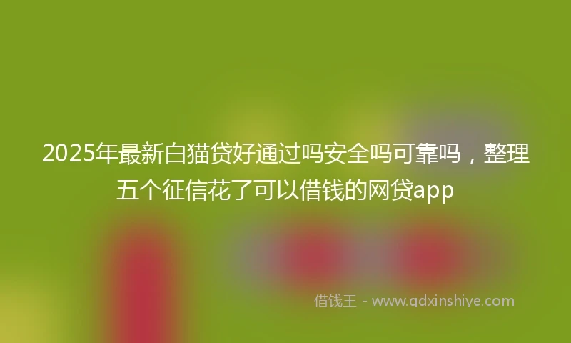 2025年最新白猫贷好通过吗安全吗可靠吗，整理五个征信花了可以借钱的网贷app