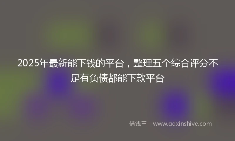 2025年最新能下钱的平台，整理五个综合评分不足有负债都能下款平台