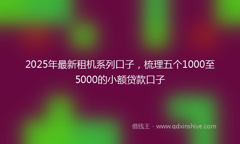 2025年最新租机系列口子，梳理五个1000至5000的小额贷款口子