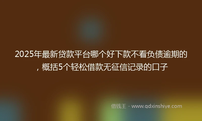 2025年最新贷款平台哪个好下款不看负债逾期的，概括5个轻松借款无征信记录的口子