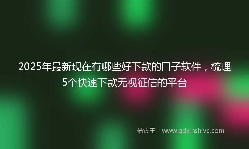 2025年最新现在有哪些好下款的口子软件，梳理5个快速下款无视征信的平台