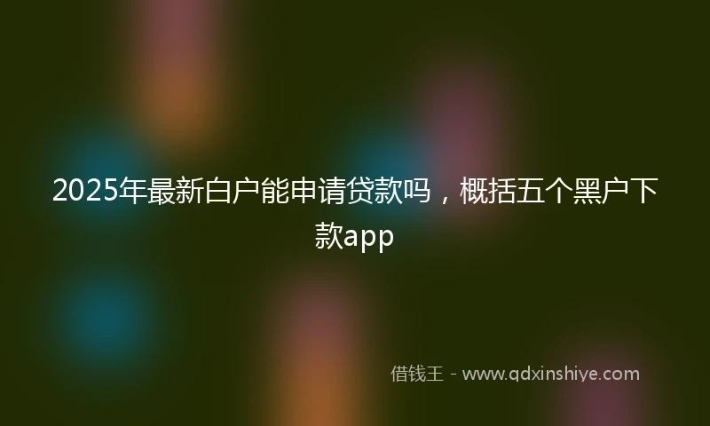 2025年最新白户能申请贷款吗，概括五个黑户下款app