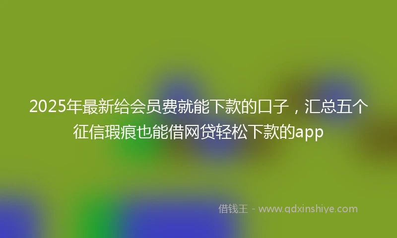 2025年最新给会员费就能下款的口子，汇总五个征信瑕疵也能借网贷轻松下款的app