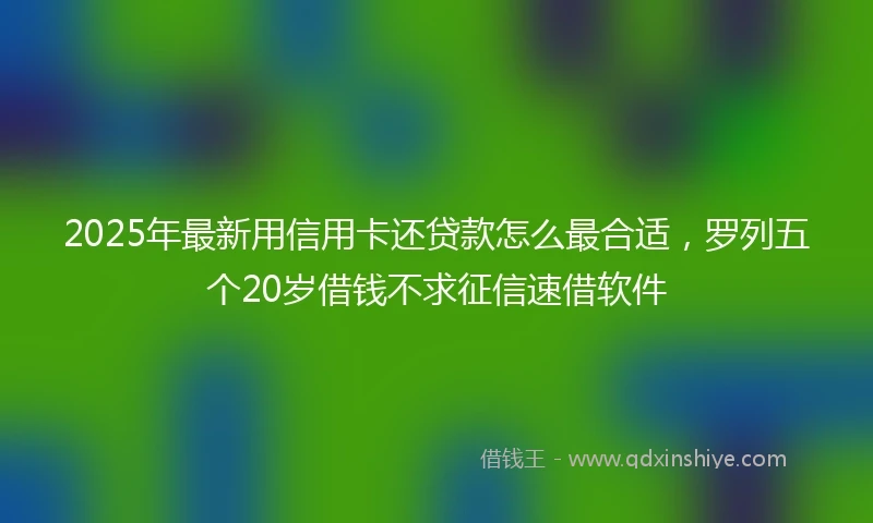 2025年最新用信用卡还贷款怎么最合适，罗列五个20岁借钱不求征信速借软件