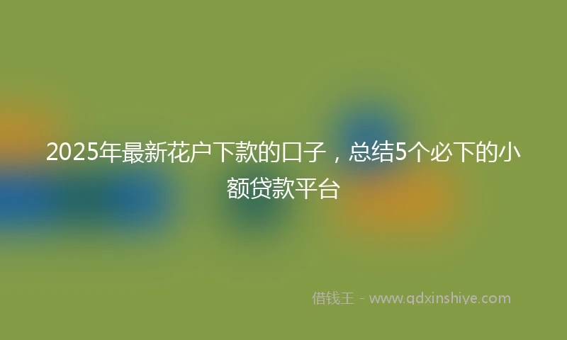 2025年最新花户下款的口子，总结5个必下的小额贷款平台