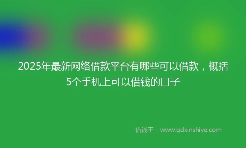 2025年最新网络借款平台有哪些可以借款，概括5个手机上可以借钱的口子