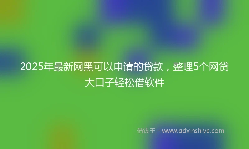 2025年最新网黑可以申请的贷款，整理5个网贷大口子轻松借软件