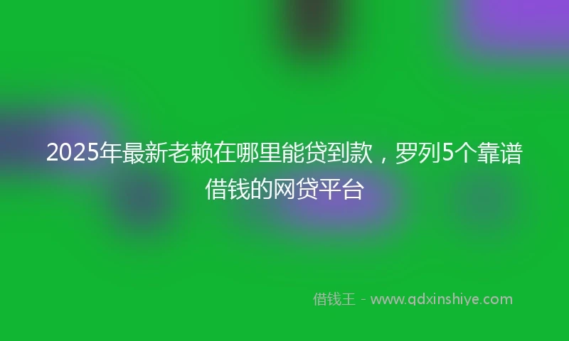 2025年最新老赖在哪里能贷到款，罗列5个靠谱借钱的网贷平台