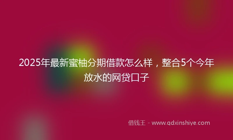 2025年最新蜜柚分期借款怎么样，整合5个今年放水的网贷口子