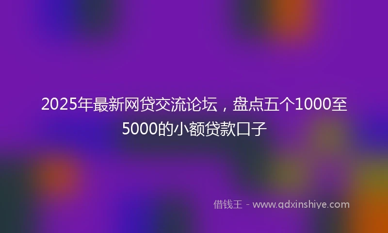 2025年最新网贷交流论坛,盘点五个1000至5000的小额贷款口子