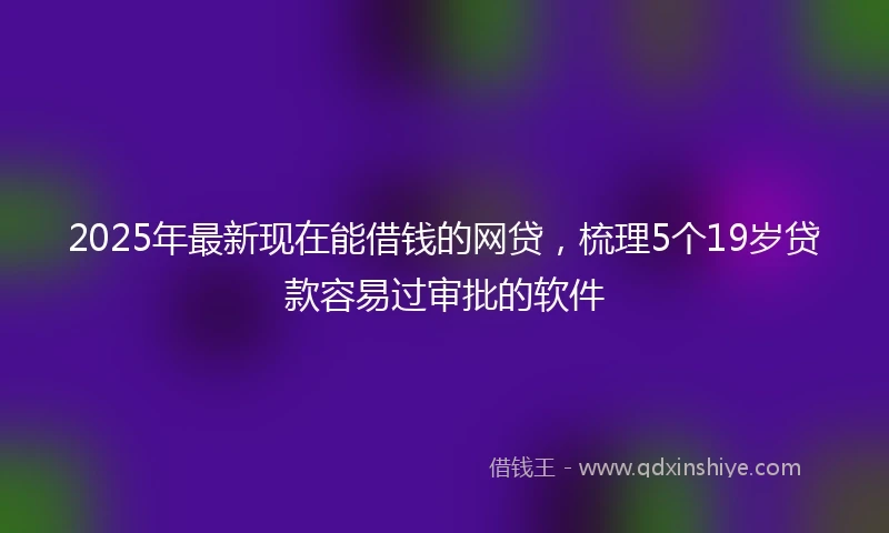 2025年最新现在能借钱的网贷,梳理5个19岁贷款容易过审批的软件
