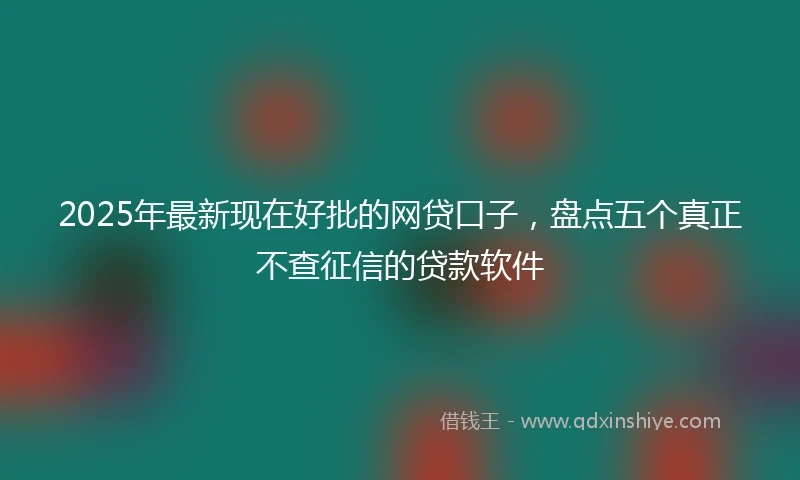 2025年最新现在好批的网贷口子，盘点五个真正不查征信的贷款软件