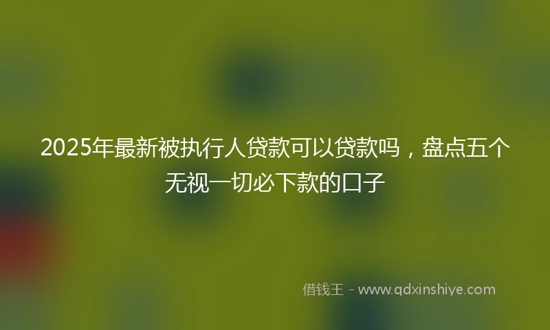 2025年最新被执行人贷款可以贷款吗，盘点五个无视一切必下款的口子