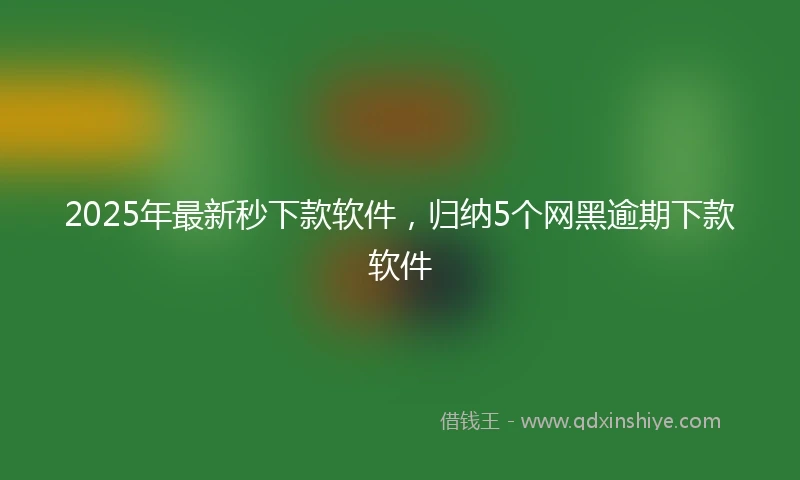 2025年最新秒下款软件，归纳5个网黑逾期下款软件