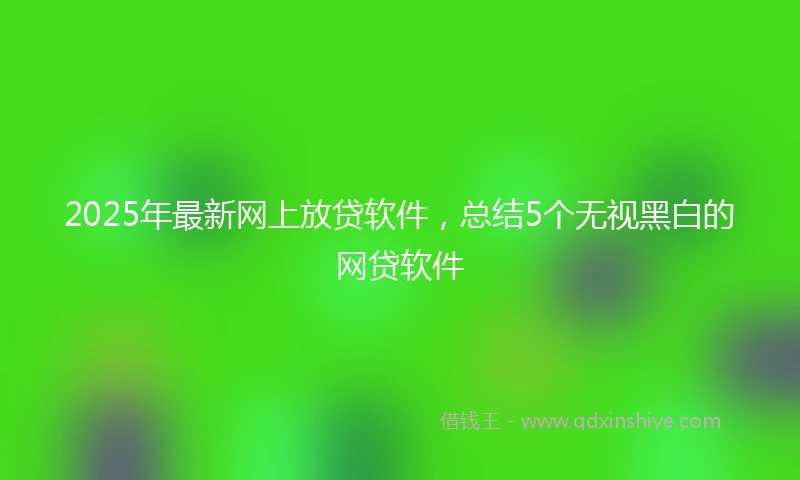 2025年最新网上放贷软件，总结5个无视黑白的网贷软件