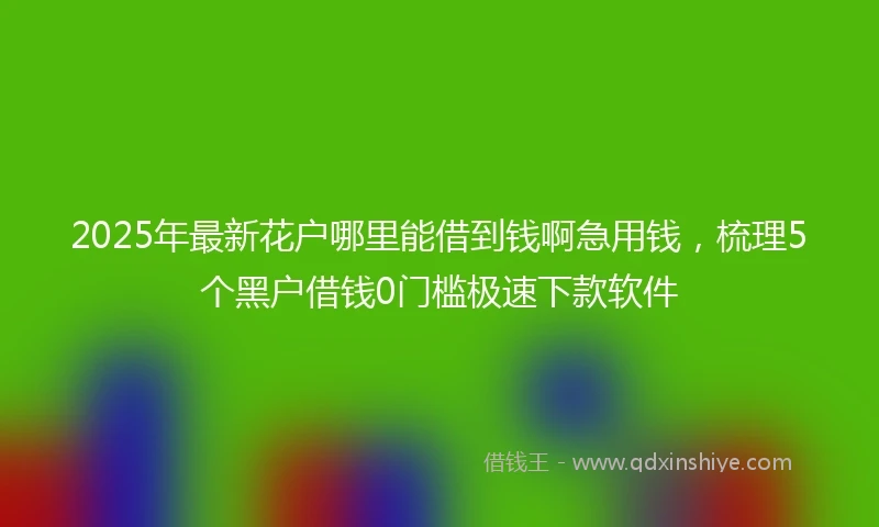 2025年最新花户哪里能借到钱啊急用钱，梳理5个黑户借钱0门槛极速下款软件